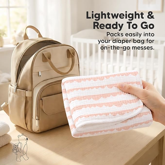 KeaBabies Organic Muslin Burp Cloths Baby Boy, Girl – 5-Pack 100% Cotton Muslin Burping Cloths for Babies, Newborn, 21x10 Large & Absorbent Spit Up Rags, Baby Washcloth, Infant Towels (Sweet Charm)