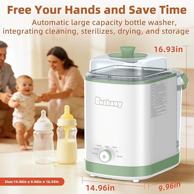 Grownsy EaseClean Bottle Washer Pro | All-in-One Bottle Washer and Sterilizer and Dryer | Baby Bottle Washer for Bottles, Pump Parts & Baby Essentials | Replaces Hand Washing