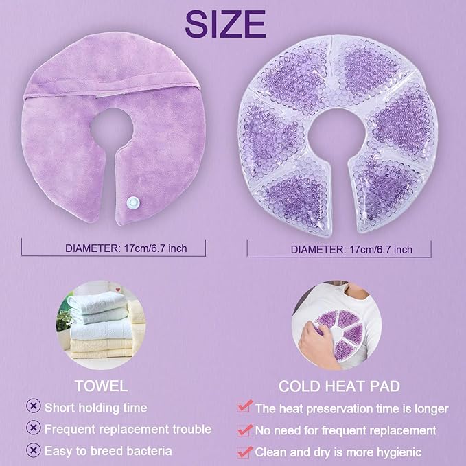 Breast Therapy Pads, Hot Cold Breastfeeding Gel Pads, Breastfeeding Essentials and Postpartum Recovery, Nursing Breast Pads Pain Relief for Mastitis