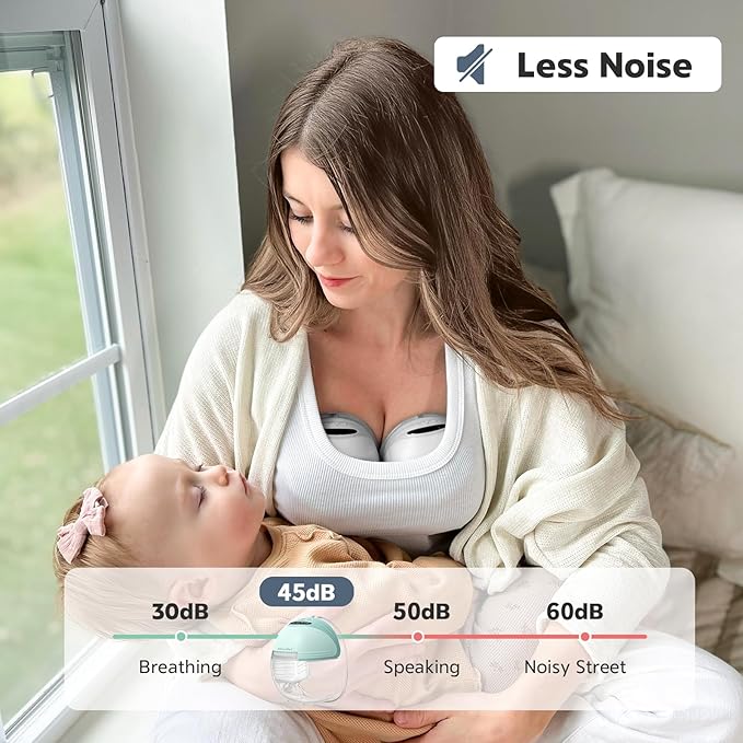 Wearable Breast Pumps (Model S21), Lightweight Rechargeable Electric Breast Pump with 3 Modes & 12 Suction Levels, Portable Breastfeeding Device with Carrying Case