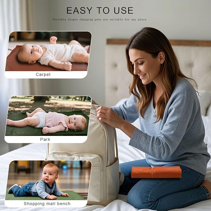 2 Pack Portable Baby Changing Mat, Soft and Easy to Wipe Diaper Changing Pad for Baby Travel or Home (67-07)