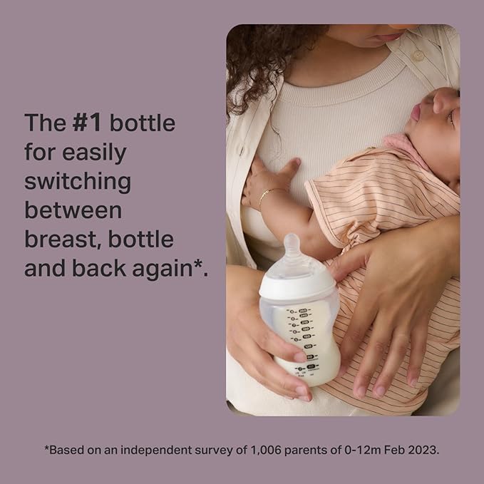 Tommee Tippee Natural Start Baby Bottle,11oz,Thicker Feed,Breast-Like Nipple for Babies 6 Months+,Clear,(Pack of 18)