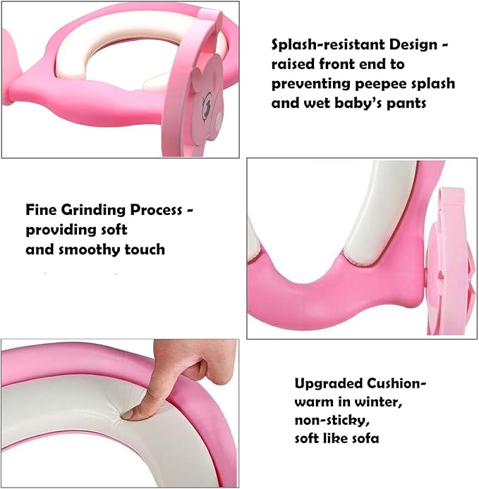 HTTMT- Pink Dear Kids Potty Training Seat w/Step Ladder Toilet Chair for Child Toddler [P/N: ET-BABY001-PINK]