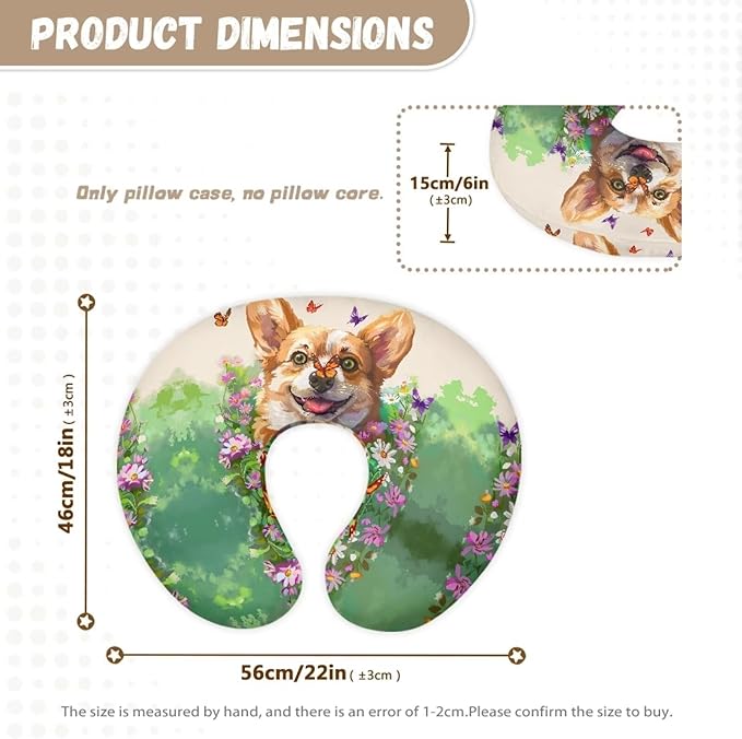 Cute Corgi Nursing Pillow Cover for Newborn Feeding Pillow Cover U-Shaped Breastfeeding Pillow Case Hidden Zipper Design Soft and Skin-Friendly Xmas Decor