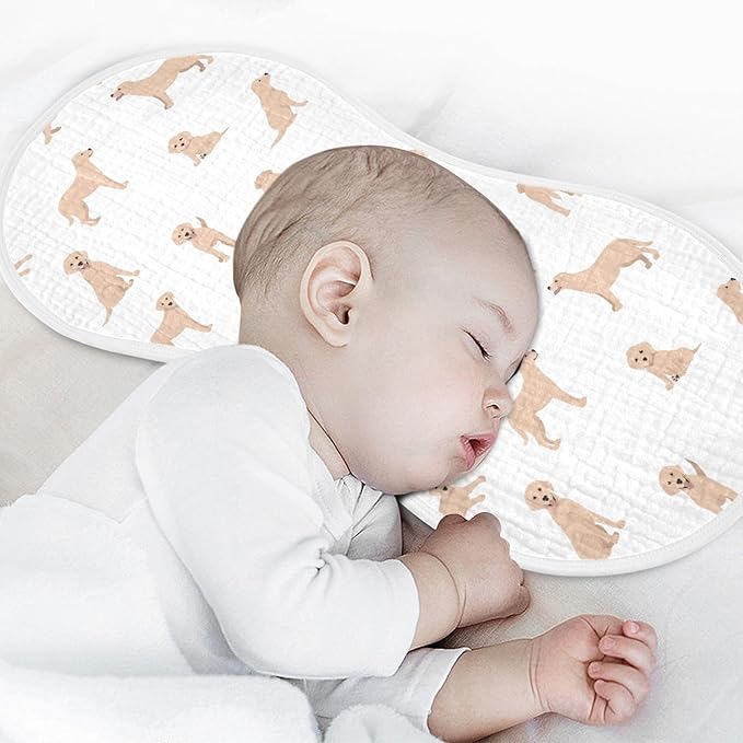 Labrador Retriever Dogs Pattern Muslin Burp Cloths for Baby 2 Pack Soft 100% Cotton Baby Washcloths Bibs for Boy Girl