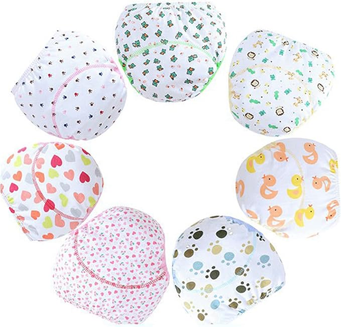Cotton Reusable Baby Training Pants Unisex Potty Toddler Underpants Kids Waterproof Breathable Underwear 6-Pack