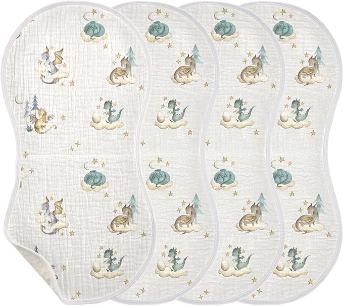 vvfelixl Burp Cloths Dragon Baby for Baby Boy Girls Baby Washcloths Burp Rags 1 Pack