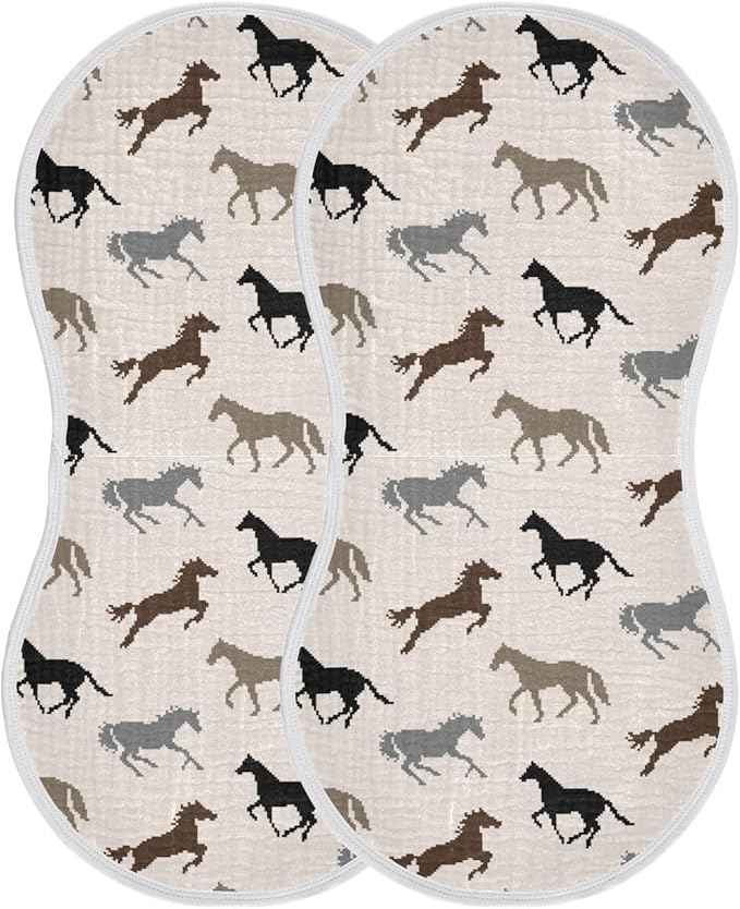 vvfelixl Pixel Horse Burp Cloths for Baby Boy Girls Baby Washcloths Burp Rags 1 Pack