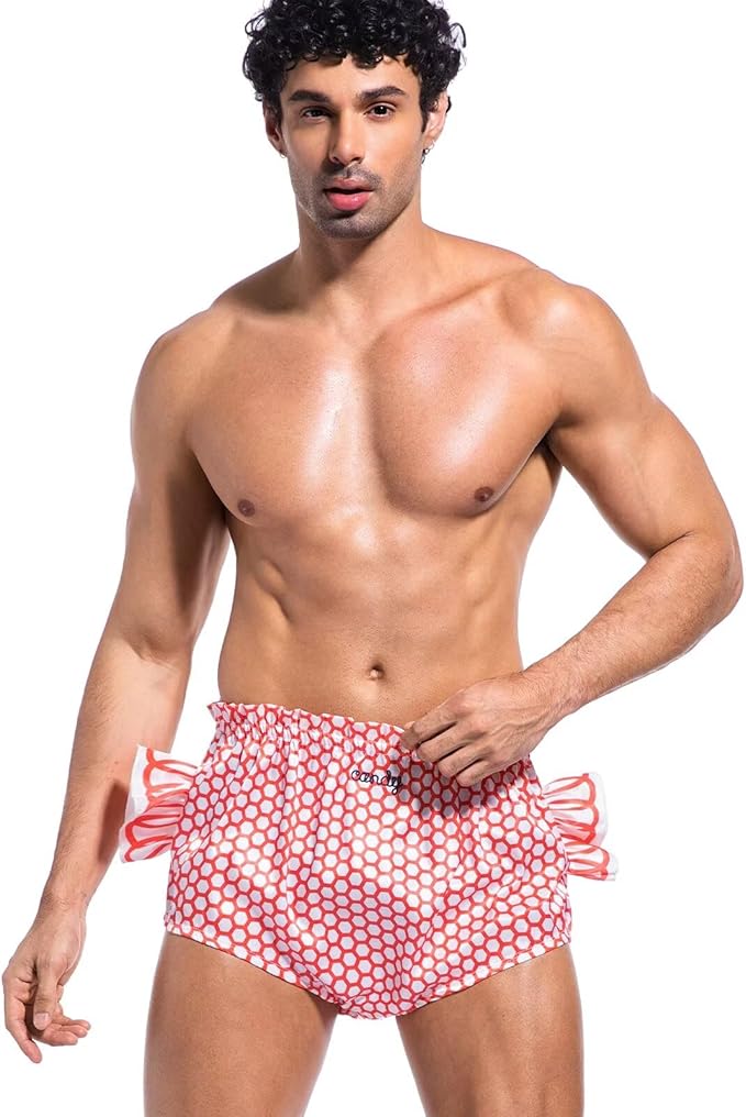 Landofgenie Diaper Cover for Adults Reusable & Washable with Elastic Waist Unisex Adult Diaper Cover Shorts - Candy