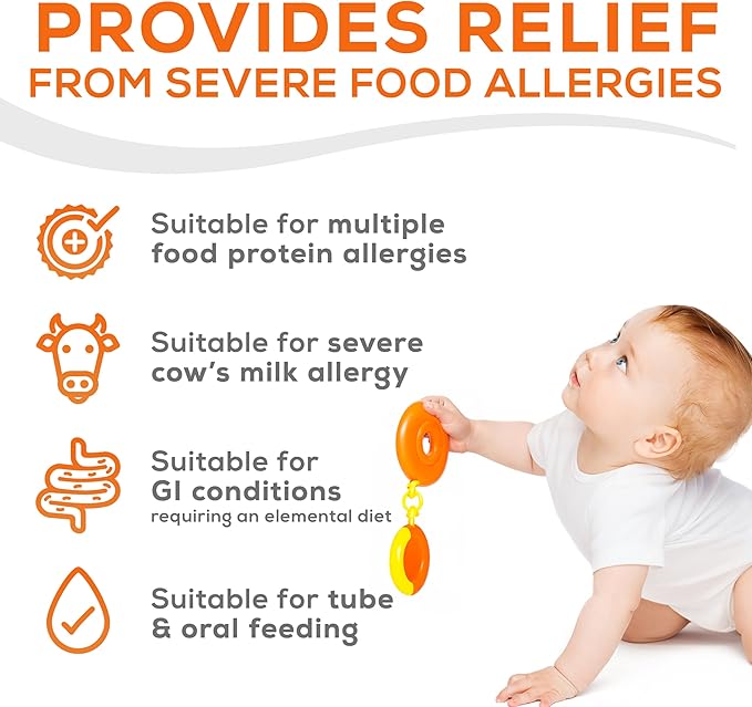 PurAmino, Hypoallergenic Amino Acid Based Infant Formula for Severe Food Allergies and GI Conditions, Nutritionally Complete Baby Formula, 14.1oz can,Pack of 8