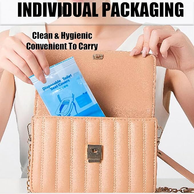 Rgqphantom 80 Pack Toilet Seat Covers Disposable 16x24 Inch XL Portable Toilet Liners Travel Seat Cover for Outdoors,Hotel, Hospital, Travel, Public Toilet Seat Cover (80pack, BLUE)