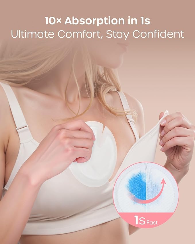 Nuliie 100 PCS Disposable Nursing Pads, Ideal for First-Time Buyers to Find Perfect Match, 4 Materials Trial (Viscose from Bamboo, Classic, Blue Core, Pink Care), Breastfeeding Essentials for New Moms