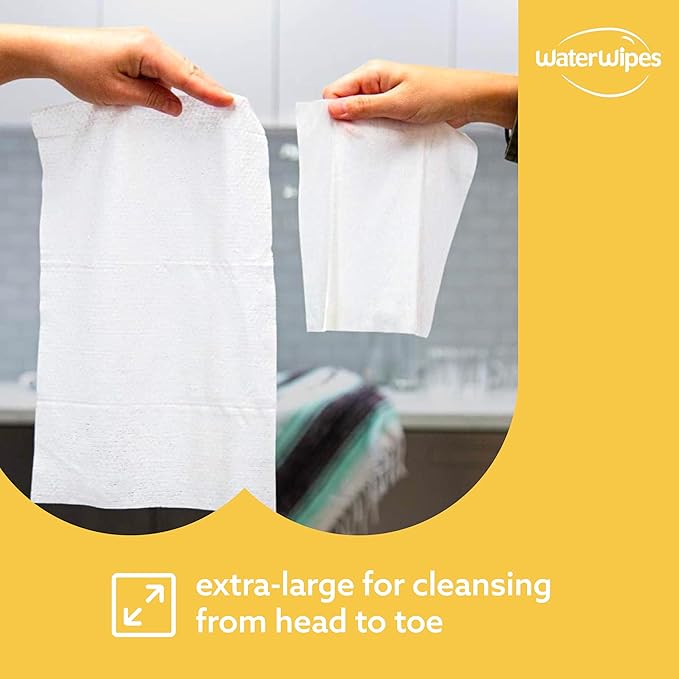 WaterWipes Sensitive+ Bathing Wipes,3-In-1 Cleans,Cares,Protects,99.9% Water,Unscented & Hypoallergenic,16 Count (Pack of 12)