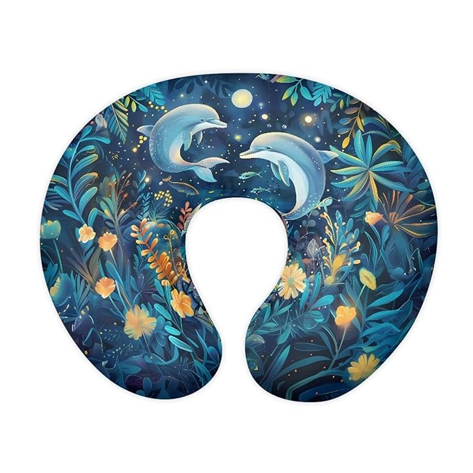 Dolphin Nursing Pillow Cover Girl Breast Feeding Pillows for Mom, Nursing Pillows for Breastfeeding, Slipcovers for Newborn Boys & Girls