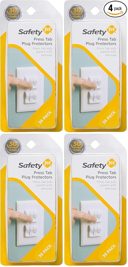 Safety 1st Press Tab Plug Protectors 36 Count (Pack of 4)