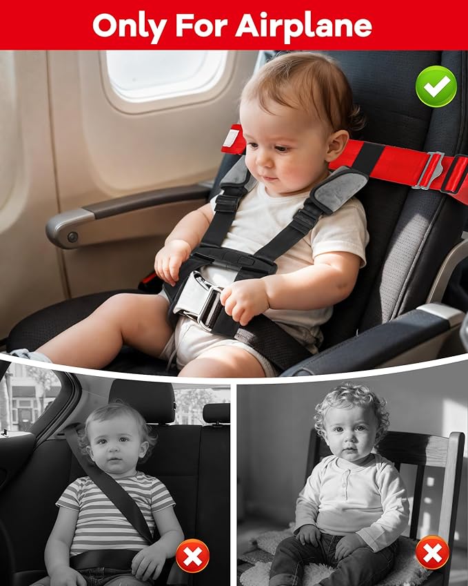 Airplane Harness for Toddlers with Soft Shoulder Pad Child Airplane Safety Travel Harness for Kids Baby Travel Essentials for Flying with Toddler Must Haves Toddler Plane Essentials