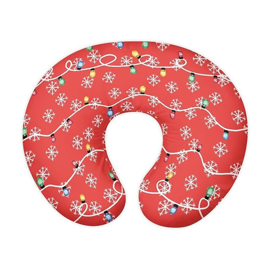 Christmas Light Snowflake Breastfeeding Pillow Cover Baby Breastfeeding Slipcover Infant Newborn Nursery Bottle Pillowcase Baby Essentials Xmas Decor