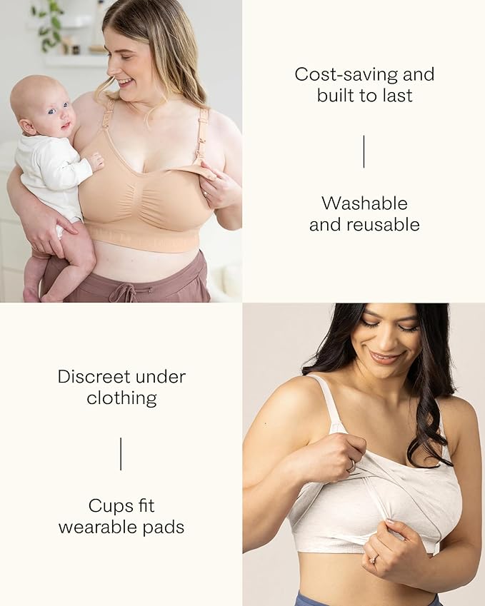 Kindred Bravely Organic Reusable Nursing Pads, Washable, for Breastfeeding & Leaking with Carry Bag, 10 Pack 5.5" D (Twilight Busty)