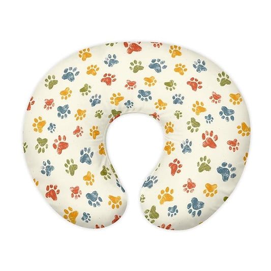 Dog Paws Feeding Pillow Case for Baby Girls and Boys Skin-Friendly Breathable Replacement Nursing Pillow Support Cover with Hidden Zipper for New Parents &