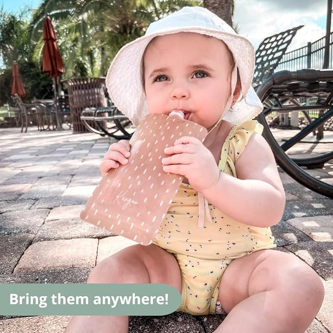 Reusable Baby Food Pouches | Refillable Squeeze Pouches Smoothies, Apple Sauces, Purees | Squeeze Pouch snack - Storage for Kids Toddler - Refillable (Pack of 6)