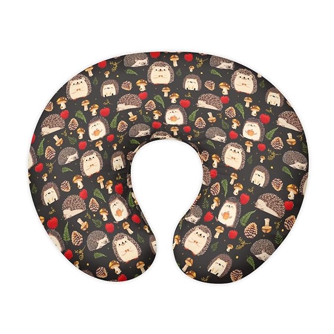 Hedgehog Breast Feeding Support Pillow Cover, Cute Hedgehogs Fit Nursing Pillow Slipcovers for Breastfeeding Moms, Animal Pattern Newborn Nursing Pillowcase