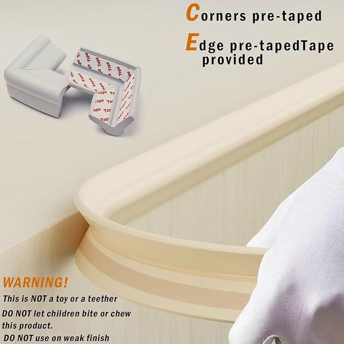 Foam Table Edge and Corner Guards for Baby,(6.5ft Edge 4Corners),Baby Proofing Soft Corner Protectors,Furniture and Tables Child Baby Proof Bumpers, Pre-Taped Corner Cushions (Pink)