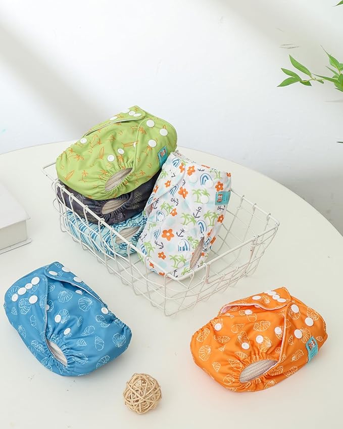 ALVABABY Baby Pocket Newborn for Less Than 12pounds Baby Snaps Cloth Diapers Nappy 6pcs with 12 Inserts 6SVB132