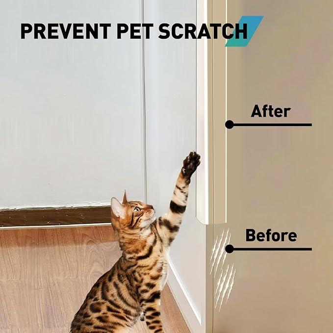 Wall Corner Protector,2PCS 48''(L) x1.58'' (W) Self Adhesive Corner Guard for Wall, Heavy Duty Clear Corner Protector Guard for Cabinet Doors, Edge Protector