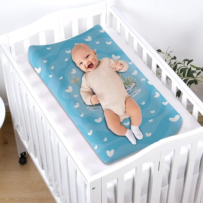 Otter Print Girl Baby Changing Pad Cover Sheet Infant Newborn Diaper Table Change Mat Cover Farmhouse Watercolor Flower Diaper Pad Covers for Changing Table 16x32 Inch