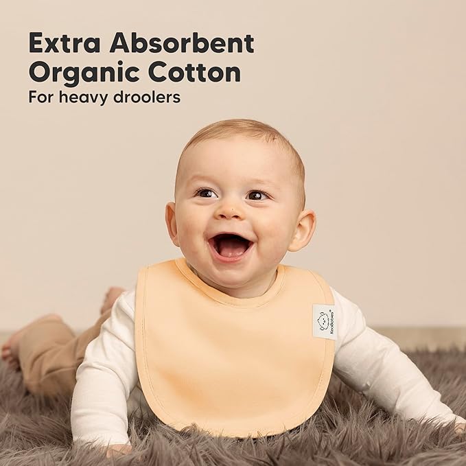 KeaBabies 8-Pack Organic Baby Bibs for Boys, Girls - Soft Cotton Drooling and Teething Bibs for Baby Girl & Boy, Extra Absorbent, Easy To Clean & Put On for Toddler, Newborn, Infant 0-24 Months(Dew)