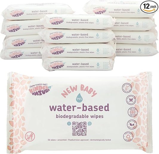 Jackson Reece Kinder by Nature Water-Based Baby Wipes - 56 Count (Case of 12 packs)