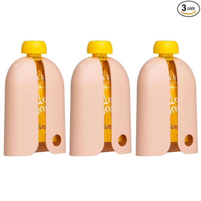 Kindertrekk™ The Swedish Squeeze Pouch Holder - 3pack | The Baby Product You Didn't Know You were Missing | Enjoy a Snack on The Go | No More Messy Clean-ups | Fits Most Squeeze Pouches | Age 9month+
