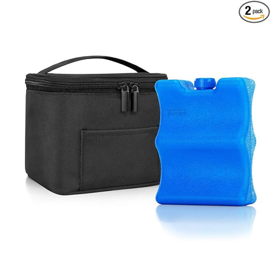 Teamoy Breastmilk Cooler Bag with Ice Pack, Baby Bottles Bag for up to 4 Large 5 Ounce Bottles Without Nipple, Perfect for Working Mom Mother, Black