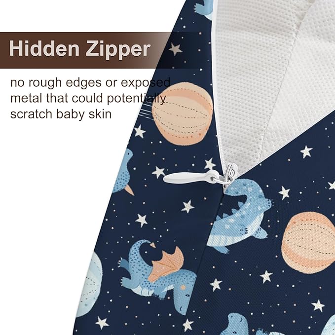Cartoon Dragon Hot Air Balloon Stars Pattern Nursing Pillow Cover, Unisex Removable Breastfeeding Pillowcase Slipcover for Baby Girls Boys Newborns Toddlers, Cover Only