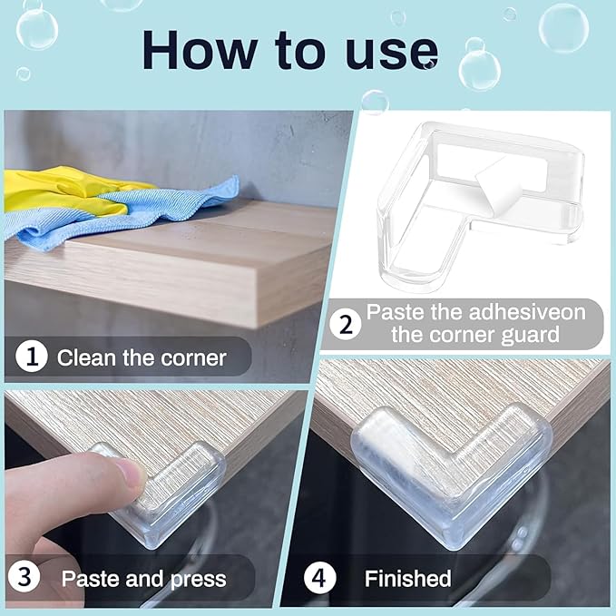 Silicon Corner Protector for Sharp Edges, Table Corners Edge Protector for Kids, Bed Corners Edge Protector for Furniture, Baby Proofing Edge & Corner Guards (24, Rectangular)