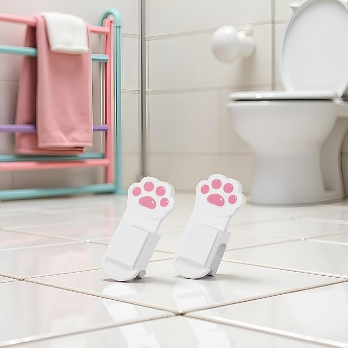 2Pcs White Cute Toilet Seat Lifter Cartoon Lovely Cat Paw Toilet Lid Lifter Toilet Seat Handle Seat Cover Lifter Avoid Touching Toilet Seat Lid Toilet Seats