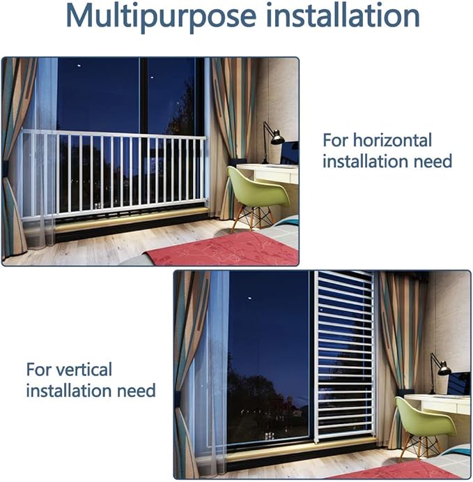 Fairy Baby Window Guards for Children, Adjustable Wide Child Safety Window Guard Prevents Accidental Falls, Home Security Childproof Interior Bar Guard for Windows Wide 61.41" - 86.61"(3 Panels)