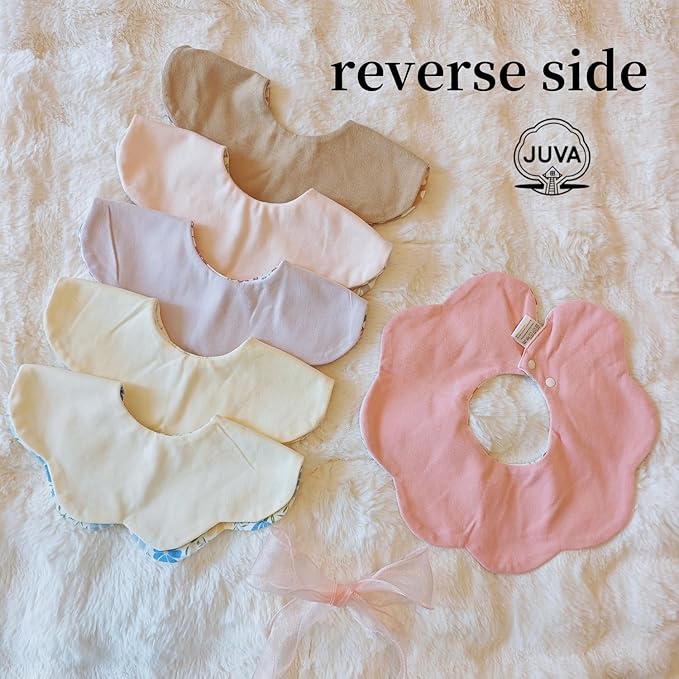 JUVA 6-Pack Organic Cotton Baby Bibs, Absorbent & Reversible, 360° Rotating Drool Bibs for Boys & Girls 0-24M