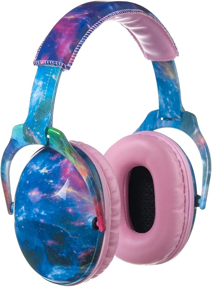 Kids Hearing Protection,25dB NRR Noise Reduction,Sound Proof for Kids,Toddler,Safety Earmuffs for Concert,Airplane,Autism,Monster Jam,Travel,School-Pink Blue Galaxy