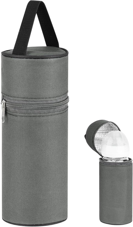Beautyflier Insulated Baby Bottle Tote Bags, Portable Breastmilk Baby Bottle Cooler Storage, Travel Carrier Bag for Dr. Brown’s Natural Narrow Baby Bottles 2oz, 4oz, 8oz, 9oz (Gray)