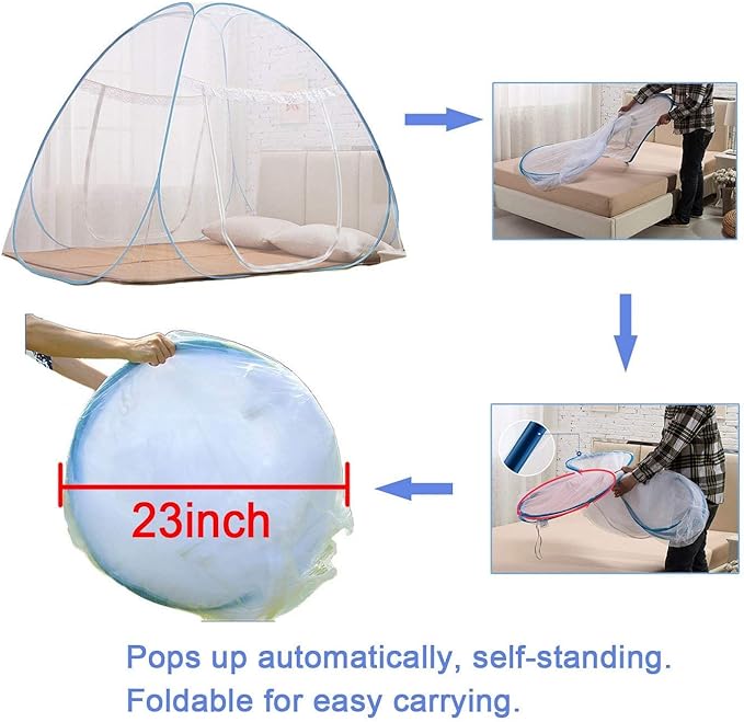 NICE PURCHASE New Portable Folding Mosquito Net Tent Freestand Bed 1 or 2 Openings (1.2m)