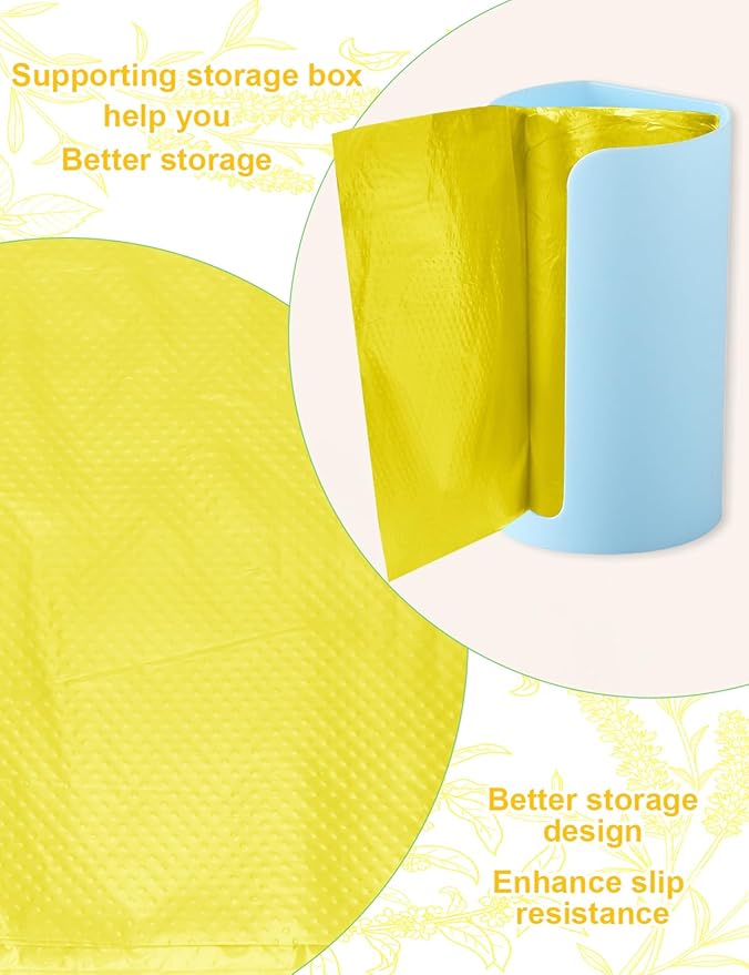 Large Adult Diaper Disposal Bags (23"x18") with Wall Mount Storage Box, 96 Pcs Thick Disposable Diaper Sacks, Odor Lock to Reduce Embarrassment,Incontinence Disposal Bags for Home & Travel Use,Yellow