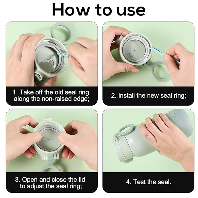 4pcs Seal Rings for BOLOLO Portable Bottle Warmer, Premium Silicone Lid Ring BPA Free Replacement Parts Accessories Gasket Sealing O Rings Compatible with BOLOLO