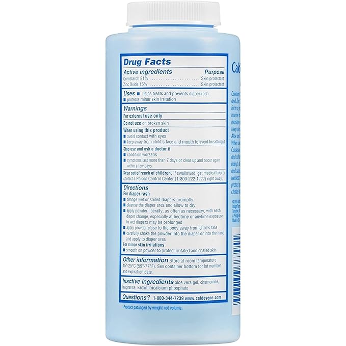 Caldesene Baby Cornstarch Powder with Zinc Oxide, 5 oz, 7-Pack