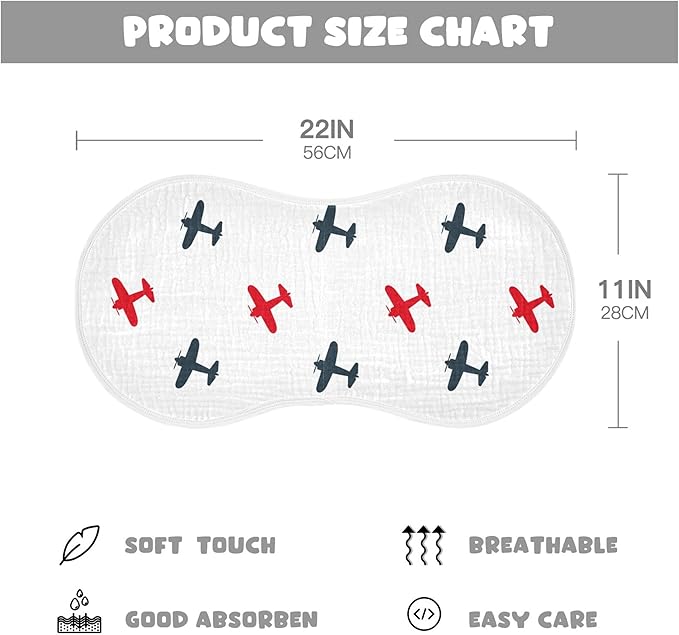 Airplanes Planes Burp Cloths Baby Boys Girls Absorbent Soft Cotton Burping Cloths Rags 1 Pack