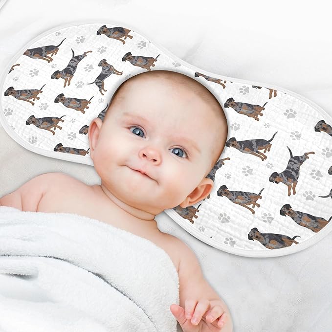 1 Pack Muslin Burp Cloths Great Dane Dogs White Cotton Baby Burp Cloths Absorbent Soft Burping Cloth Washcloths for Newborn Babies Boys Girls 22x11 Inch