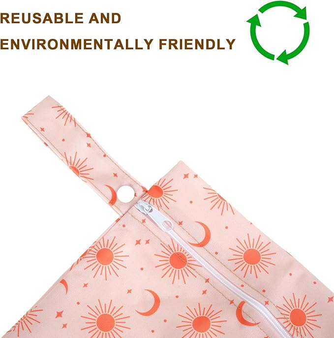 3Pcs Wet Dry Bags Storage Bag, Wet Dry Bag for Baby Cloth Diapers &Breast Pump Parts, Waterproof Reusable Wet Bag, Zipper Closure Wet Bags with Handle, Portable Bags for Swimsuits Diapers Beach Pool,