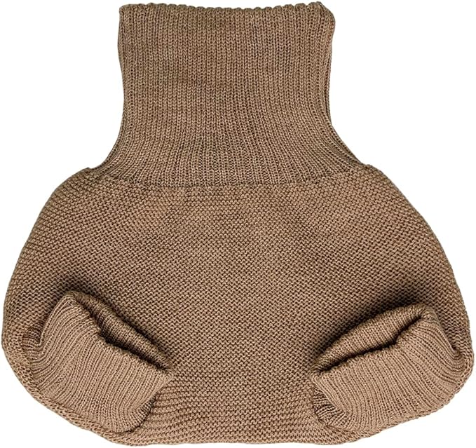 Ecoable Merino Wool Diaper Cover – Organic Overnight Knit Cover | Breathable Natural Fiber | Ideal for Fitted Cloth Diapers (EU74-80, Caramel)