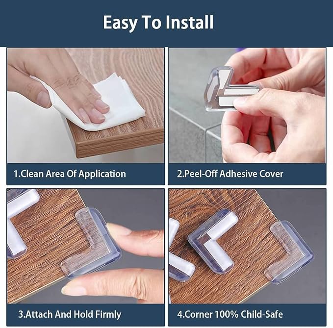 Corner Guards, 12 Pieces Corner Protectors for Furniture Against Sharp Corner Safety Table Guard Corner Protectors 3 Shapes Mixed Pack