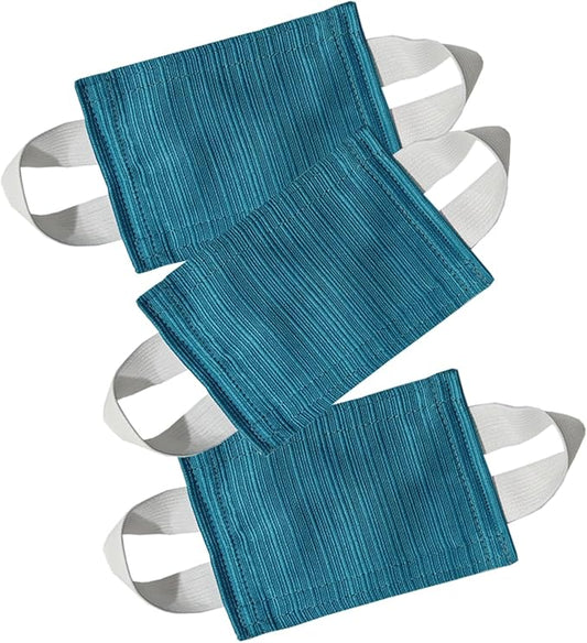 Baby Proof Door Silencer & Cloth Latch Cover, Quiet Close Anti-Slam Pads to Prevent Slamming and Accidental Locking, for Nursery and Toddler Safety (3, Peacock Blue, 4.1 * 3.1 inches)